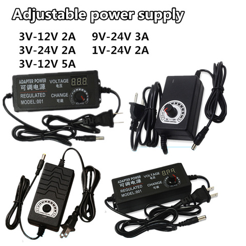 Universal power adapter Adjustable AC to DC 1V-24V 3V-12V 3V-24V 9V-24V display screen voltage Regulated supply adatpor 2A 3A 5A ► Photo 1/1