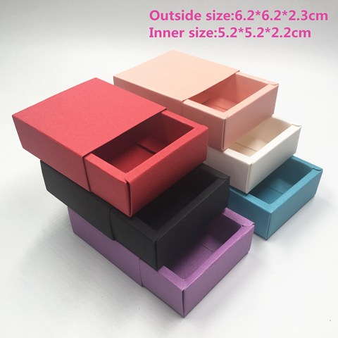 10pcs/lot Multi-size Colorful Cardboard drawer Type Paper Box Jewelry  Gift Boxes Handmade Carton Folding Storage Box ► Photo 1/6