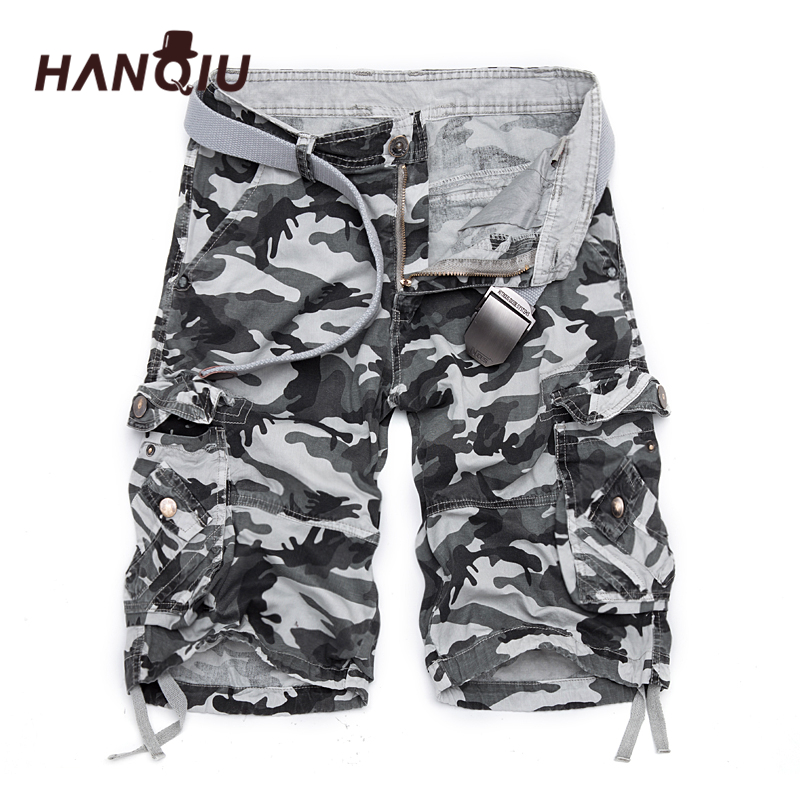 Men Camouflage Military Shorts Homme Cotton Loose Quality Clothing No Belts