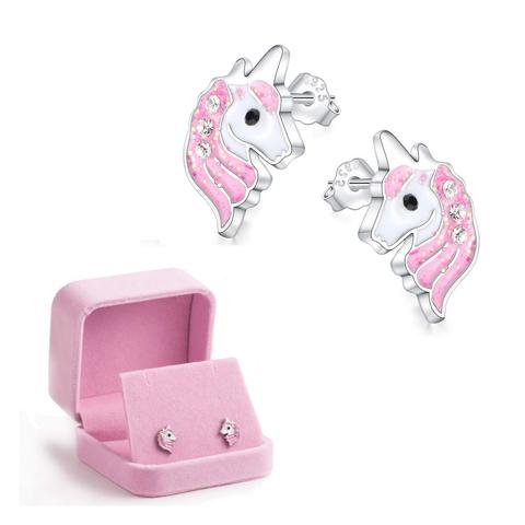 Pink Unicorn Earrings for Women girls Cute Animal Horse Stud Earrings Jewelry oorbellen brinco feminino chrismas gift case ► Photo 1/6