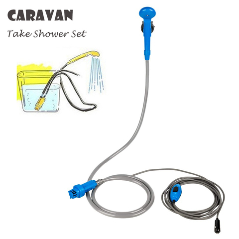 12V Caravan Accessories RV Camper Outdoor Shower Set Handheld Portable Washer Car Water Gun Pump Travel Pet Dog Take Shower Set ► Photo 1/6