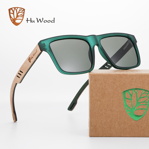 Hu Wood  2022 New High Quality Square Sunglasses Men Polarized UV400 Fashion Sunglass Mirror Sport sun glasses  Driving oculos ► Photo 1/6