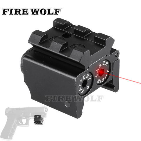 FIRE WOLF 650nm 300m Mini High Quality Tactical Red Dot Laser Sight Scope 28x26mm DC 4.5V Dual Weaver Rail Mount Compact ► Photo 1/6