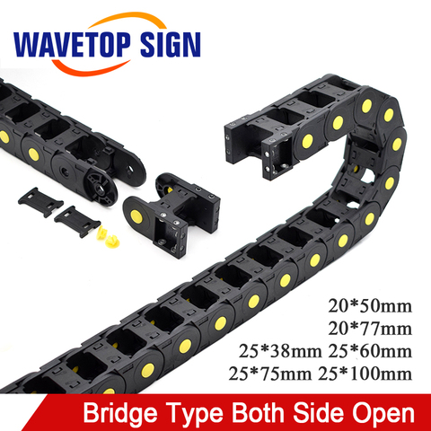 WaveTopSign Cable Chain Bridge Type Both Side Opening 20x50 20x77 25x38 25x60 25x75 25x100mm Plastic Towline Transmission ► Photo 1/5