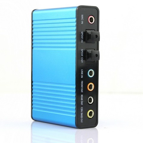 Free Shipping 2014 Hot Deal New 1Pcs Blue 6 channel 5.1 External Audio Music Sound Card Soundcard For Laptop PC Free Shipping ► Photo 1/1