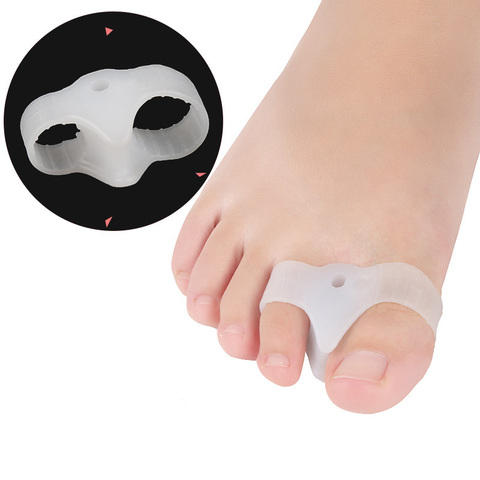 1 Pair Silicone Two Hole Toe Separator Gel Foot Fingers Thumb Valgus Protector Bunion Adjuster Hallux Valgus Guard Feet care ► Photo 1/6