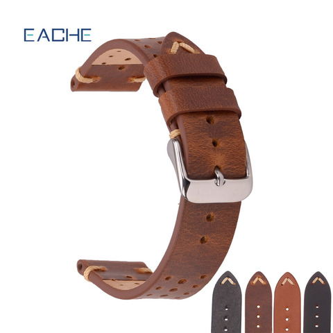 EACHE New Design Genuine Calfskin Rally Leather Watch Straps 18mm 20mm 22mm ► Photo 1/1