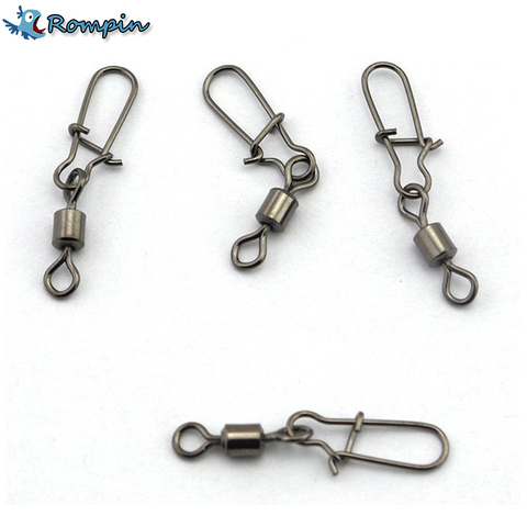 Rompin 30pcs/lot Fishing lure Rolling Swivel with Nice Snap stainless steel fishing Hook Connector Link ► Photo 1/1