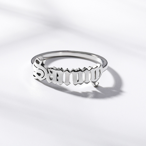 Custom Old English Name Ring Custom Ring Gold Stainless Steel Letter Rings For Women Best Friends Wedding Band Handmade Jewels ► Photo 1/1