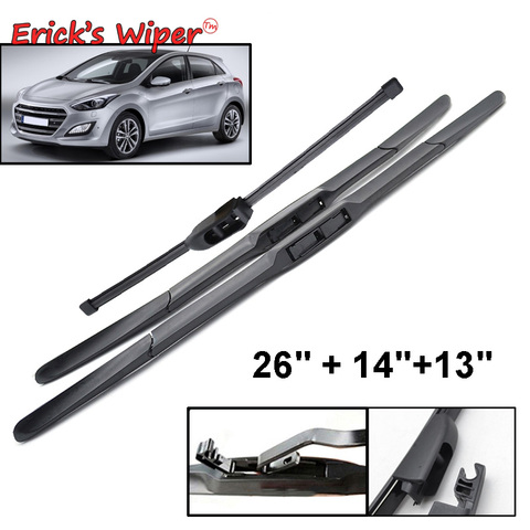Erick's Wiper Front & Rear Wiper Blades Set For Hyundai i30 GD Elantra GT 2012 2013 2014 2015 2016 2017 Windshield 26