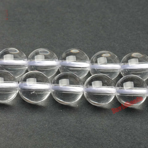 Factory price Natural Stone Smooth Clear Quartz Loose Beads 16