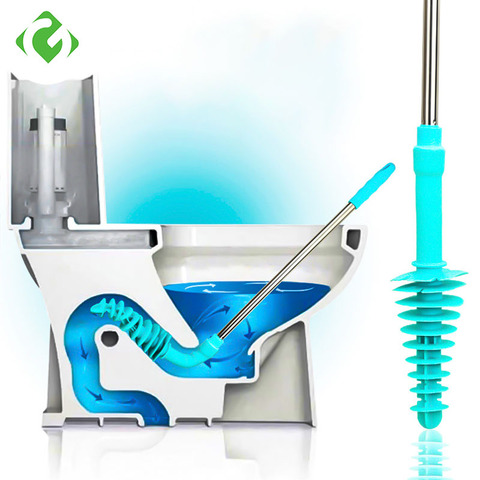 Household toilet dredge tool Flexible Head Toilet Plunger Piston Clog Remover Clogged Siphon Toilet Strong suction Drain Cleaner ► Photo 1/6