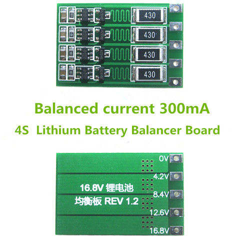 4S 300mA Lithium Battery Balancer Board 18650 Li-ion Battery Balanced Board Balance Current 14.8V 16.8V ► Photo 1/2