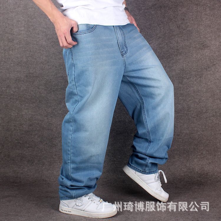 Jeans De Hip Hop Masculino Y2K Baggy Vintage Cruzamentos De Jeans Impressos  De Calça De Carga De Skate De Cintura Alta (Color : Blue, Size : M)