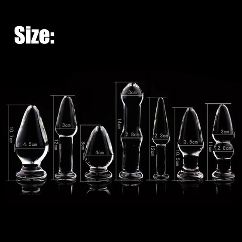 7 Size Glass Anal Dildo Butt Plug Anal Beads Erotic Sex Toy for Women Adult Products for Couples Crystal Glass Anus Massage Toys ► Photo 1/6