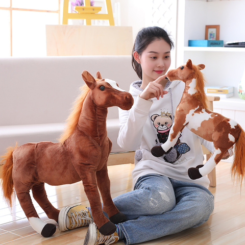 2022 New 50/60/75cm Big Simulation Horse Plush Toys Cute Staffed Animal Unicorn Doll Soft Kids Birthday Gift Home Decoration ► Photo 1/6