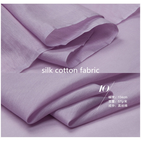 134cm*50cm Mulberry silk/cotton fabric pure silk material for dress lining silk cotton tissue lightweight soft silk linings ► Photo 1/1