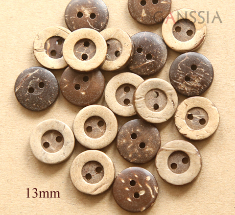 50pcs/lot Round coconut buttons 2 holes button for sewing scrapbooking (SS-111) ► Photo 1/1