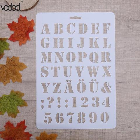 Letter Alphabet Number Layering Stencils for Wall Scrapbooking Painting Template Stamps Photo Crafts Decor Plastic Pochoir Card ► Photo 1/6