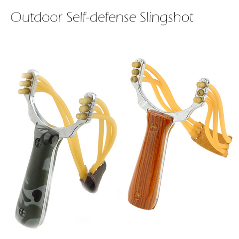 Outdoor Self defense Slingshot Aluminium Alloy Powerful Steel Catapult Marble Hunting Games Bow Catapult With Rubber Band ► Photo 1/6