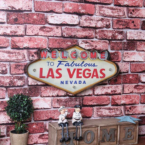 Las Vegas Neon Sign Decorative Painting Metal Plaque Bar Wall Decor Painting Illuminated Plate Welcome Arcade Neon  LED Signs ► Photo 1/6