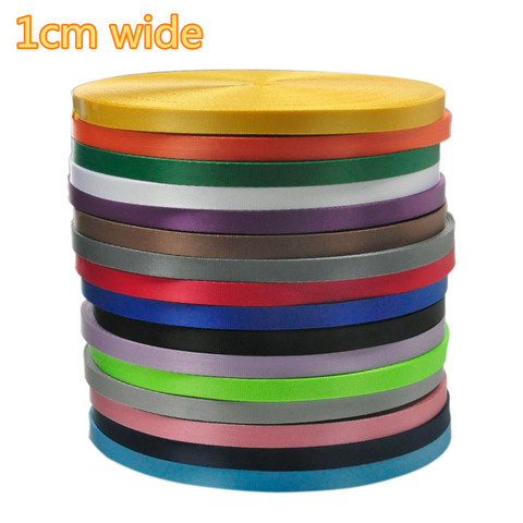 10mm wide 50meters/lot pure color tabby Imitation Nylon  Webbing for Work Card ► Photo 1/6
