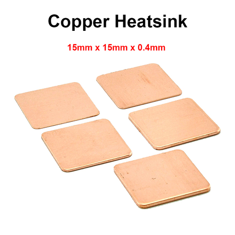 10pcs/lot 15x15x0.4mm DIY Copper Shim Heatsink thermal Pad Cooling for Laptop BGA CPU VGA Chip RAM IC Cooler Heat sink ► Photo 1/1