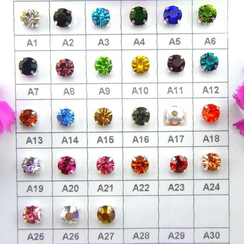 Colorful glass crystal Silver claw setting 3mm 4mm  5mm 6mm 7mm 8mm nice colors Sew on rhinestone beads bags wedding dress diy ► Photo 1/2