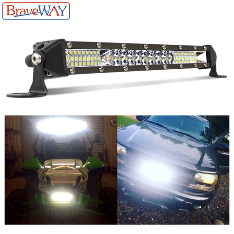 BraveWay LED Light Bar Working Light for Car Off Road Tractor Truck ATV SUV 4WD UAZ 4x4 Driving Light 12V Day Time Running DRL ► Photo 1/6