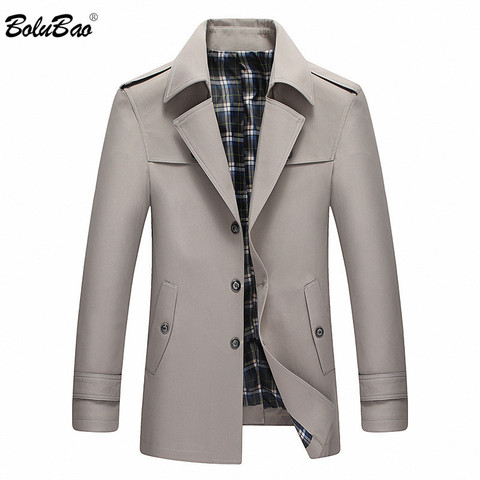 BOLUBAO Men Autumn Trench Coat Men's Fashion Solid Color Multi-Pocket Warm Thick Comfortable Pea Coat Male Trench Coat ► Photo 1/1