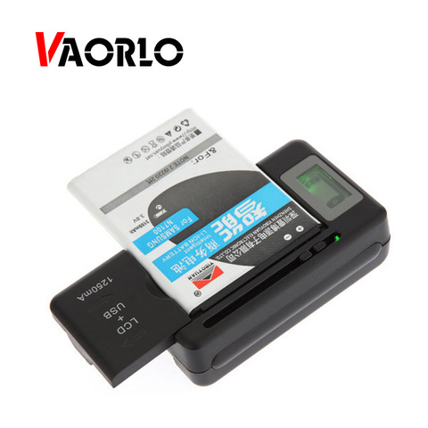 VAORLO Mobile Battery Charger Universal LCD Indicator Screen USB-Port Cell Phone Chargers Battery Charging EU US UK PLUG ► Photo 1/6