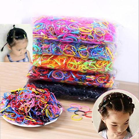500Pcs Disposable Rubber Bands Elastic Hair Band Ties Kids Girl Ponytails Holder for Braids Wedding Hairstyle Office Supplies ► Photo 1/6