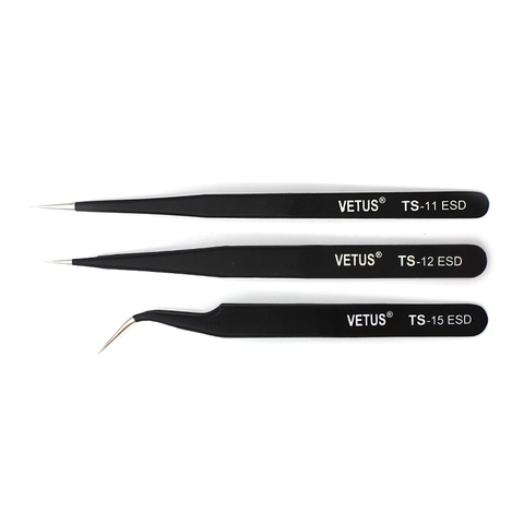 1PC VETUS Brand Stainless Steel Eyelash Tweezer Superhard Anti-Static Eyelash Extension Tweezers ► Photo 1/6