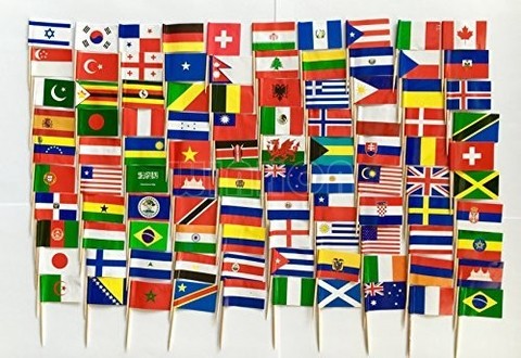 World Flag Toothpick Box of 100 Toothpicks Country Flags Dinner Cake Toothpicks Cupcake Decoration Fruit Cocktail Sticks Party ► Photo 1/6