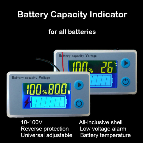 12V 24V 36V Lead Acid Battery Capacity Indicator Power LCD Display Sensor Low Voltage Alarm Lead-acid Lithium Tester JS-C33 ► Photo 1/6