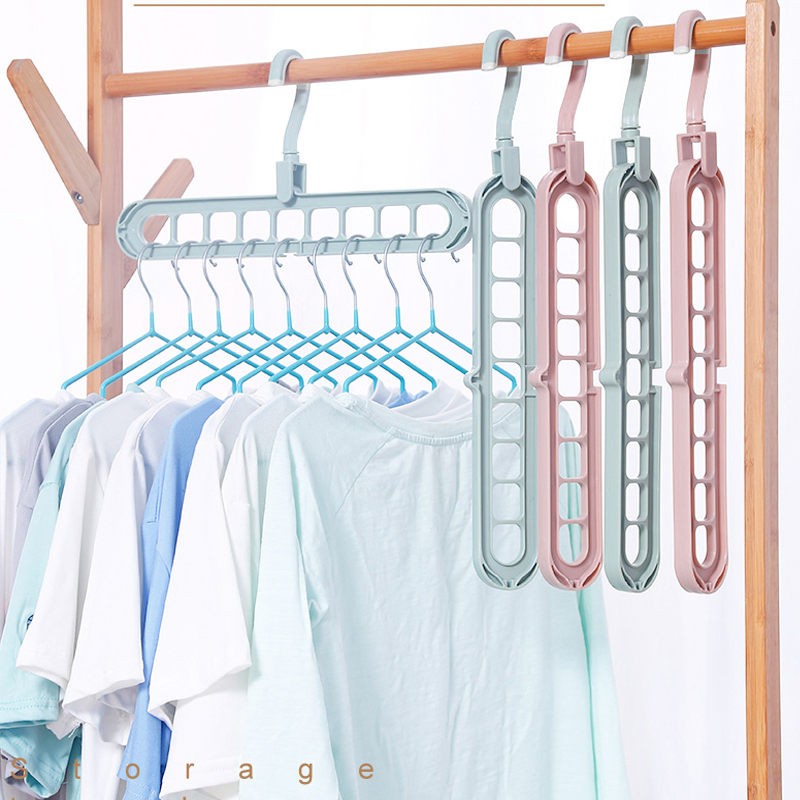 Magic Multi-Functional Dual Hanger Folding Clothing Drying Hanger Clothes Rack 
