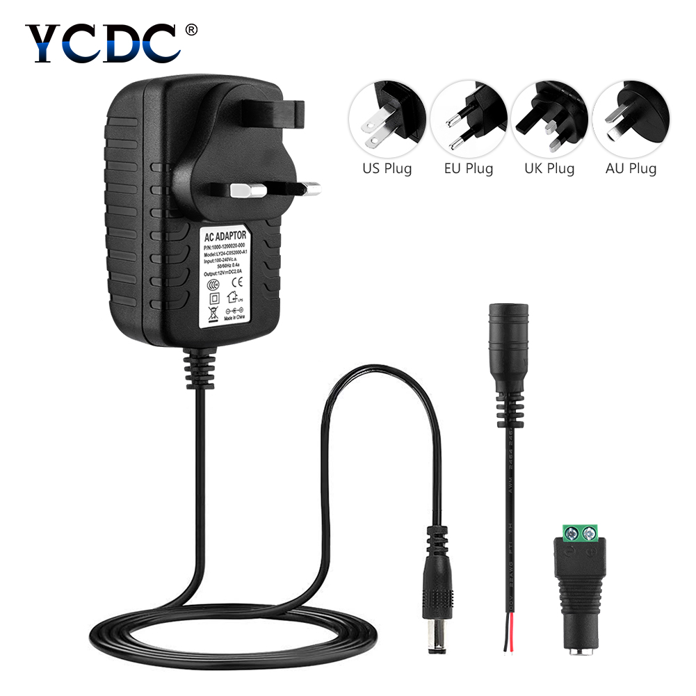 2A Power Supply Adapter Charger 12V DC Transformer Plug FOR CCTV LED STRIP LIGHT 