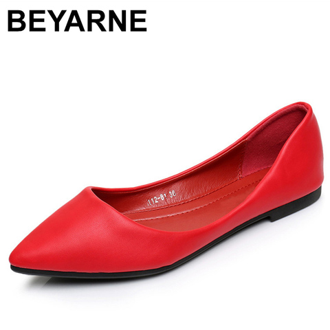 BEYARNEWomens Sandals Shoe Woman Genuine Leather Flat Shoes Fashion Hand-sewn Leather Loafers Female Hole Hole Shoes Women Flat ► Photo 1/1