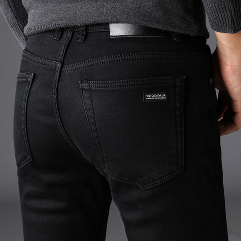 Black Jeans Men'S Winter Jean Men Warm Slim Fit Pants Spijkerbroeken Heren Stretch Moto Pantalones Vaqueros Hombre Man Overalls ► Photo 1/6