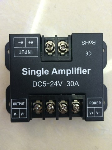 DC 12-24V 30A Single Color Data Repeater Signal Amplifier Aluminum Case for SMD 3528 5050 5630 2835 LED Strip Lights ► Photo 1/2