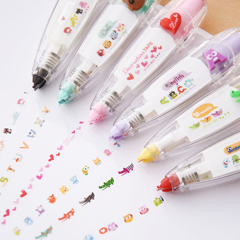 Kawaii Animals Owl Dog Press Correction Tape Decorative Pen for  DIY Diary Scrapbooking Stickers School  Students Gifts Supplies ► Photo 1/6