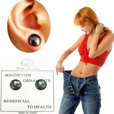 2Pcs/Pair Bio Magnetic Therapy Weight Loss Stud Earrings Stimulating Acupoints Magnet Stickers Health Care Slimming Product ► Photo 1/6