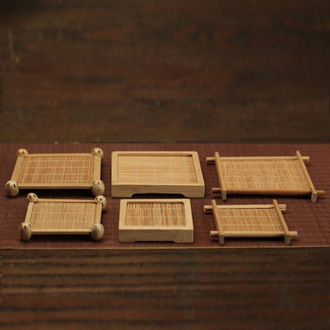 Bamboo Cup Pad Multi-design Insulated Coaster Teacup Mat for Tea Table Decoration Japan Teaism Decorative ► Photo 1/6