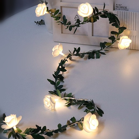 10/20/40leds Rose Flower led Fairy String Lights Battery Powered Wedding Valentine's Day Event Party Garland Decor Luminaria ► Photo 1/6