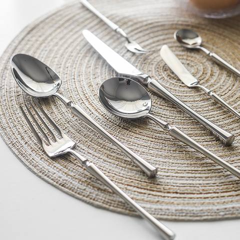 New Sliver Cutlery Set Luxury Dinnerware 1 pieces Mirror Polishing Tableware 304 Stainless Steel Dinner Knife & Fork ► Photo 1/6
