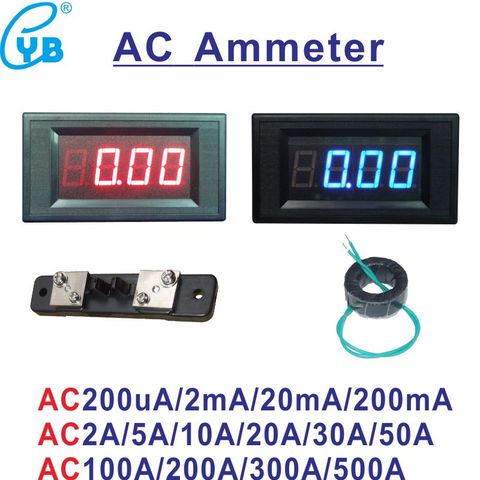 YB5135A AC LED Digital Current Meter Ampere Meter AC 200mA 2A 10A 50A 100A 200A 300A 500A  Micro Ammeter Milli Amp Meter ICL7107 ► Photo 1/6
