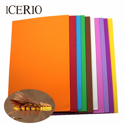 ICERIO 10PCS/Pack  Random Color 2mm*20cm*30cm EVA Fly Tying Foam Sheets Paper Ant Beetle Caddis Fly Tying Material ► Photo 1/2