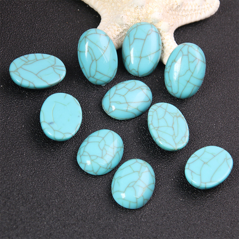 10pcs 18*25mm Two Color Flat Bottom Drill Oval Acrylic Cabochons Jewelry Settings ► Photo 1/4