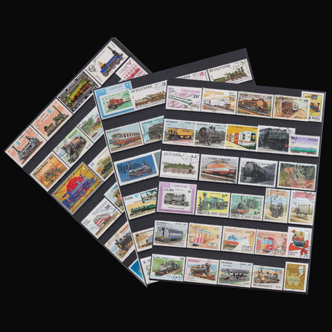 Kinds Of Trains , 100 Pieces \ lot wholesale Have Used No Repeat From All World For Collecting Postage Stamps ► Photo 1/4
