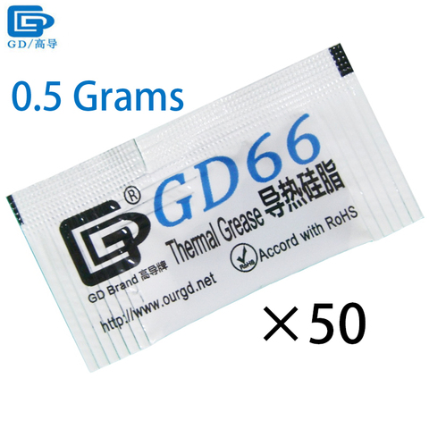 50pcs GD66 Thermal Conductive Grease Paste Silicone Plaster For LED Chip Heatsink Compound 50 Pieces Grams High Performance Gray ► Photo 1/4